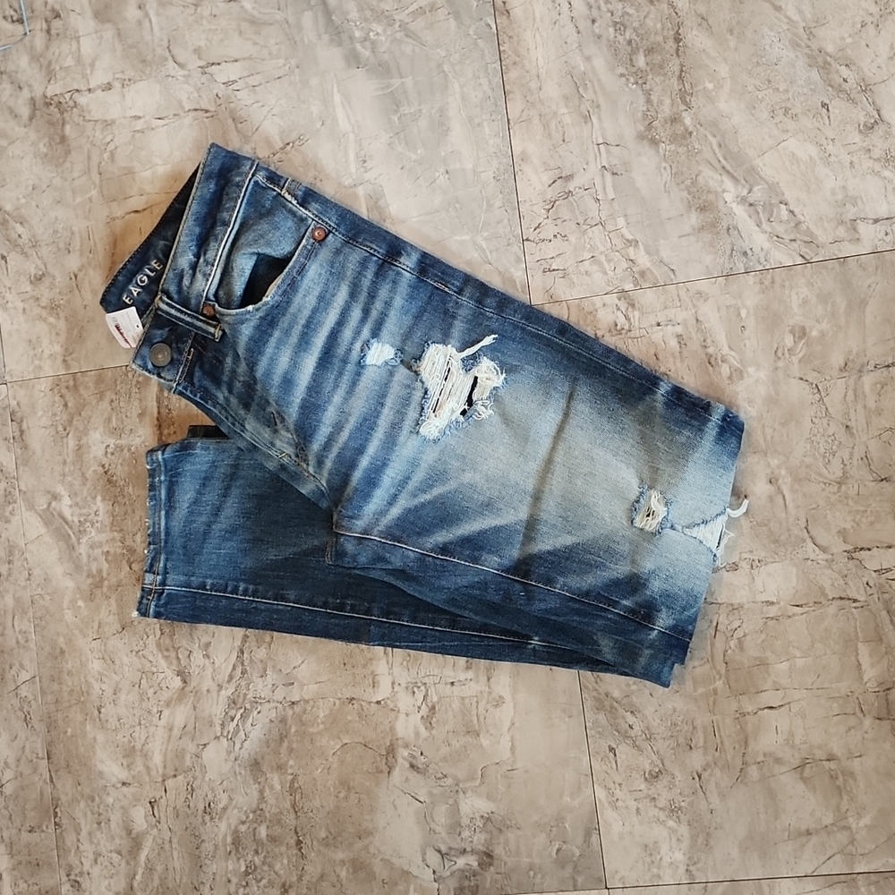NWT Mena AirFlex + Distressed Meduim Wash Skinny Leg Jeans Size 28×30